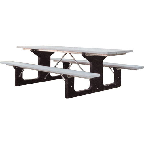 Tables de pique-nique en plastique recycl&eacute;, 6' lo x 61-1/2" la, Gris D. Morneault & Fils