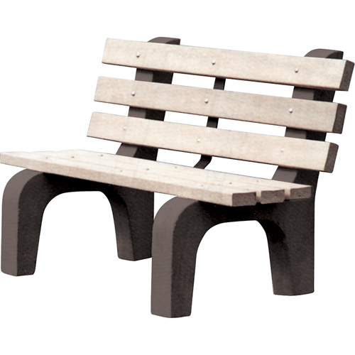 Park Benches, Recycled Plastic, 72" L x 25" W x 31" H, Grey D. Morneault & Fils