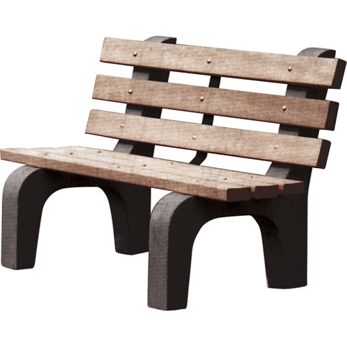 Park Benches, Recycled Plastic, 48" L x 25" W x 31" H, Brown D. Morneault & Fils
