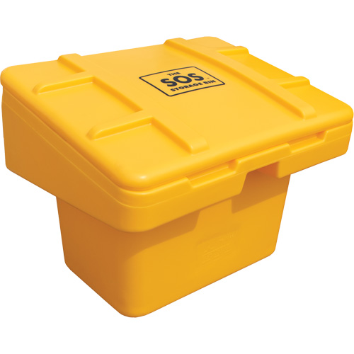 Salt Sand Container SOS, With Hasp, 30" x 24" x 24", 5.5 cu. Ft., Yellow D. Morneault & Fils