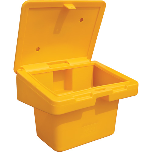 Salt Sand Container SOS, With Hasp, 30" x 24" x 24", 5.5 cu. Ft., Yellow D. Morneault & Fils