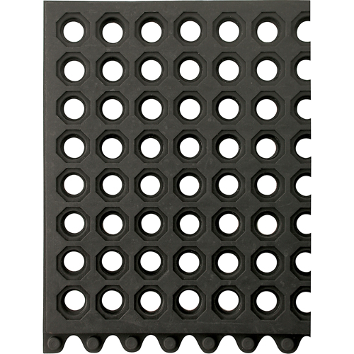 24/Seven&reg; Matting, Rubber, 3' W x 3' L, 5/8" Thick, Black D. Morneault & Fils