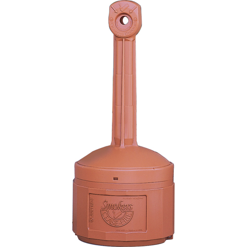 Smokers Cease-Fire&reg; Cigarette Butt Receptacle, Free-Standing, Plastic, 4 US gal. Capacity, 38-1/2" Height D. Morneault & Fils