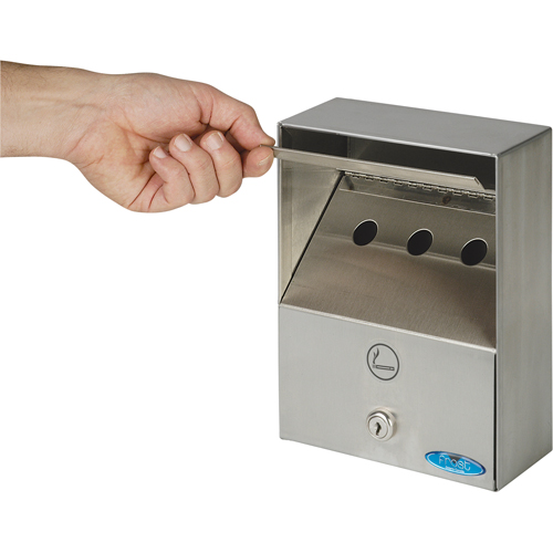 Smoking Receptacles, Wall-Mount, Stainless Steel, 1 Litres Capacity, 9" Height D. Morneault & Fils