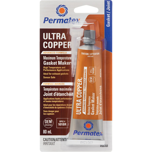 Ultra Copper&reg; Gasket Maker, 80 ml, Tube, Copper D. Morneault & Fils