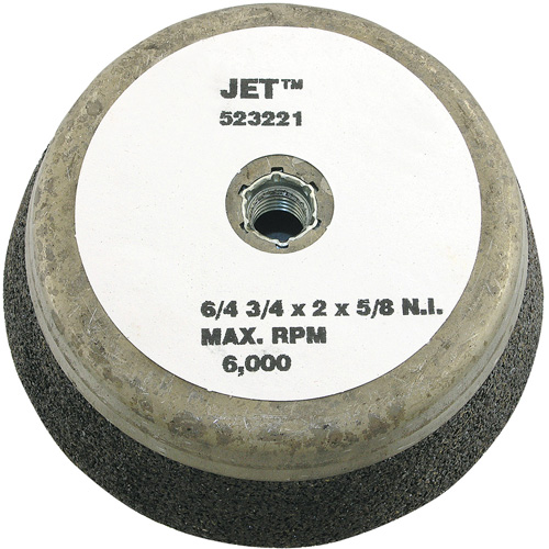 Resin Bond Cup Wheel, 6" x 2", 5/8"-11NC Arbor, Type 11 D. Morneault & Fils