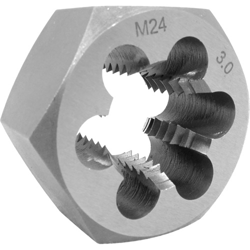 Metric Hex Die, 1" Dia., 10 mm-1 Thread, Alloy Steel D. Morneault & Fils