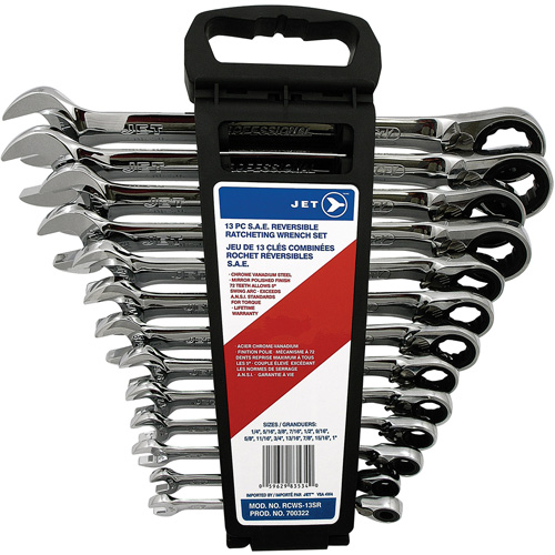 Long Pattern Reversible Wrench Set, Ratcheting Combination, 13 Pieces, Imperial D. Morneault & Fils