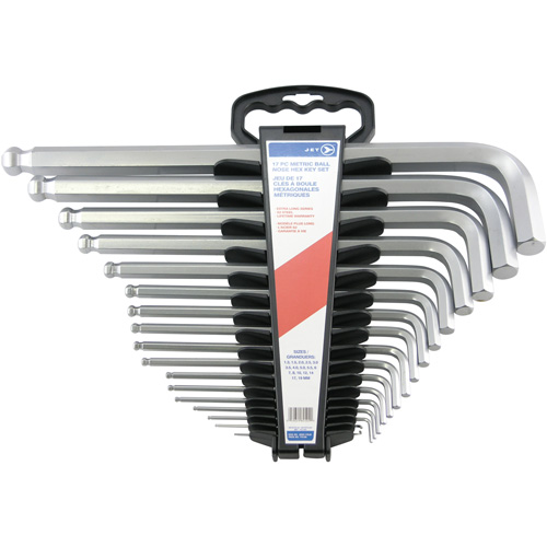 Jumbo Extra-Long Ball Nose Hex Key Set, 17 Pcs., Metric D. Morneault & Fils