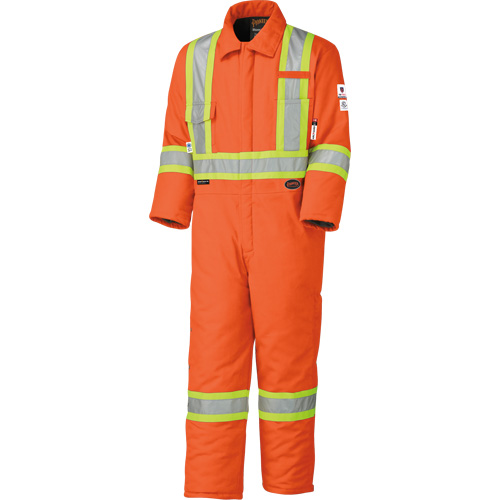 5532A High Visibility FR Rated & Arc Rated Safety Coveralls, Size 2X-Large, High Visibility Orange, 58 cal/cm² D. Morneault & Fils