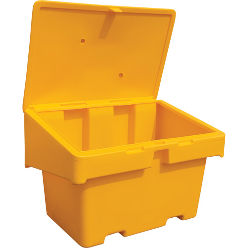 Contenants pour sel & sable SOS, Avec Moraillon, 48" x 33" x 34", 18,5 pi³, Jaune D. Morneault & Fils