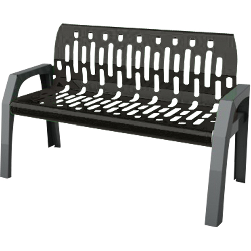Stream Benches, Steel, 48" L x 25" W x 34" H, Black D. Morneault & Fils