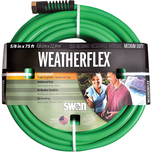 Weatherflex Medium Duty Garden Hoses, Vinyl, 5/8" dia. x 75' D. Morneault & Fils