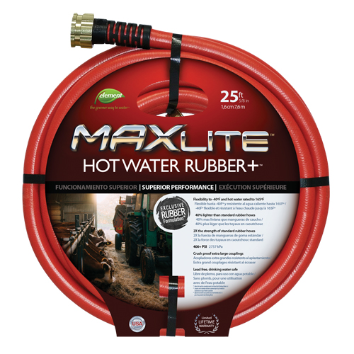 Hot Water Hose, Rubber, 5/8" dia. x 25' L D. Morneault & Fils