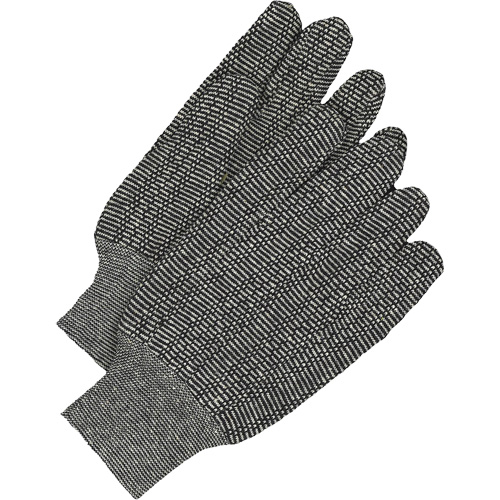 Classic Jersey Gloves, One Size, Salt & Pepper, Unlined, Knit Wrist D. Morneault & Fils