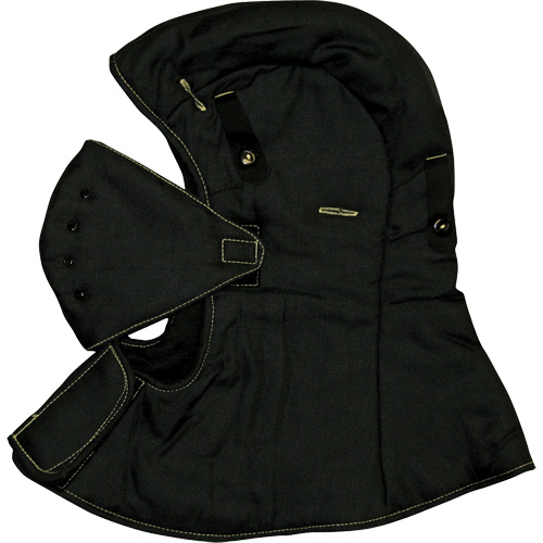 CarbonX&reg; FR Hardhat Liner with Face Mask, Black, Cotton/Jersey/Twill D. Morneault & Fils
