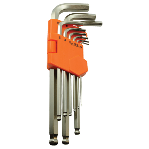 Ball End Hex Key Set, 9 Pcs., Metric D. Morneault & Fils
