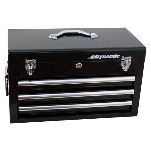 Hand Tool Box with Drawers, 10" D x 20" W x 12" H, Black D. Morneault & Fils