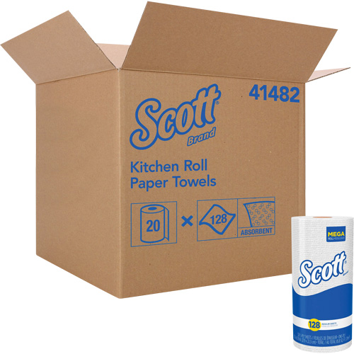 Rouleau de chiffons de cuisine Scott, 1 Pli, 128 Feuilles/rouleau, 11" la, 8,78" lo D. Morneault & Fils
