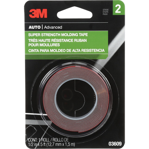 Super Strength Molding Tape, 1.52 m (5') L x 12.7 mm (1/2") W, 46 mils, Acrylic D. Morneault & Fils