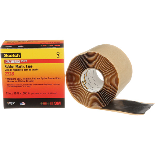 Ruban de mastic de caoutchouc 2228 Scotch, 50,8 mm (2") x 3 m (10'), Noir D. Morneault & Fils