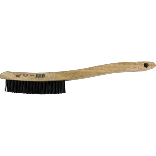 Economy Curved Handle Scratch Brush, Brass, 3 x 19 Wire Rows, 13-3/4" Long D. Morneault & Fils