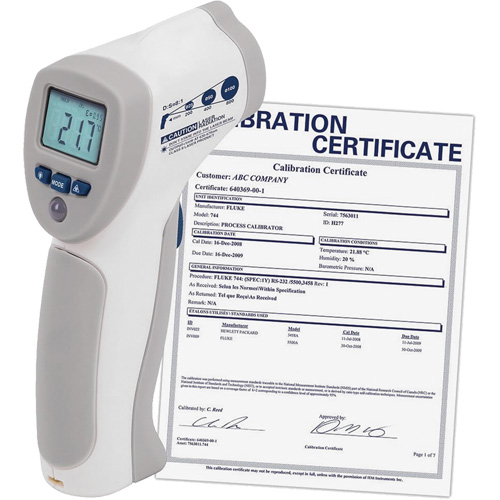 Thermom&egrave;tre &agrave; infrarouge alimentaire avec certificat ISO, -4°- 392° F ( -20° - 200° C )/-58°- 4° F ( -50° - -20° C ), 8:1, &eacute;missivit&eacute; Fixe D. Morneault & Fils