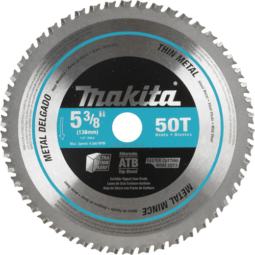Carbide-Tipped Saw Blade, 5-3/8", 50 Teeth, Metal Use D. Morneault & Fils