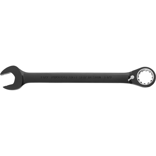 Reversible Combination Ratchet Wrench, 4/6/12 Point, 1-1/2", Black/Chrome Finish D. Morneault & Fils