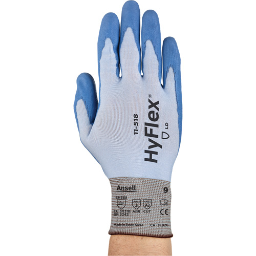 HyFlex &reg; 11-518 Gloves, Size Small/7, 18 Gauge, Polyurethane Coated, Dyneema&reg; Shell, ASTM ANSI Level A2/EN 388 Level B D. Morneault & Fils