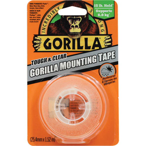 Tough & Clear Mounting Tape, 25.4 mm (1") x 1.52 m (5'), Clear D. Morneault & Fils