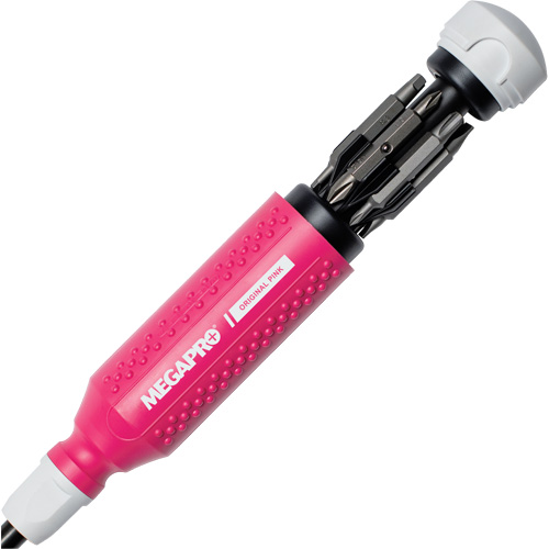 Tournevis multi embouts Original Pink 15-en-1, 8-37/50" lo, Prise Textur&eacute; D. Morneault & Fils