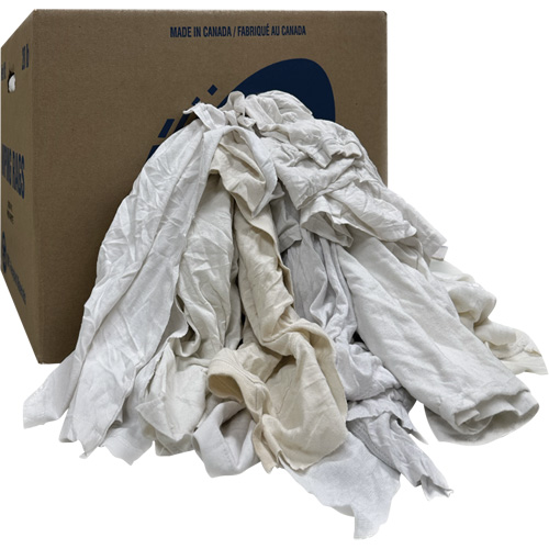 Boîte de chiffons d'essuyage, Ganzie, Blanc, 20 lb D. Morneault & Fils