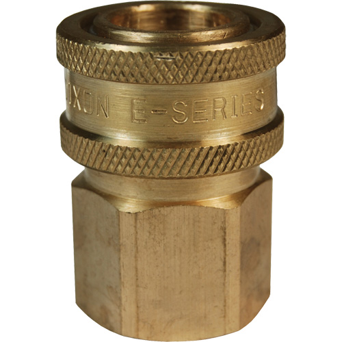 DQC E-Series Straight-Through Interchange Coupler, Brass, 3/4", Female NPTF, 1700 PSI D. Morneault & Fils