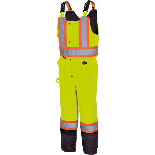 5041BB Waterproof Quilted Bib Pants, Polyester, Large, High Visibility Lime-Yellow D. Morneault & Fils