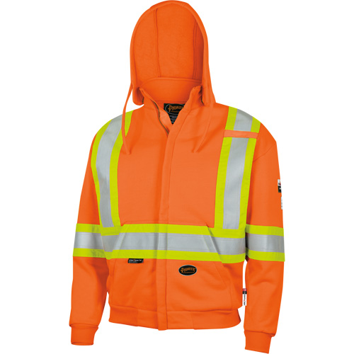 338SF Flame-Resistant Zip Style Hoodie, Men's, X-Large, High Visibility Orange, 22 cal/cm² D. Morneault & Fils