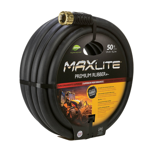 MAXLite Water Hose, Rubber, 3/4" dia. x 50' L D. Morneault & Fils