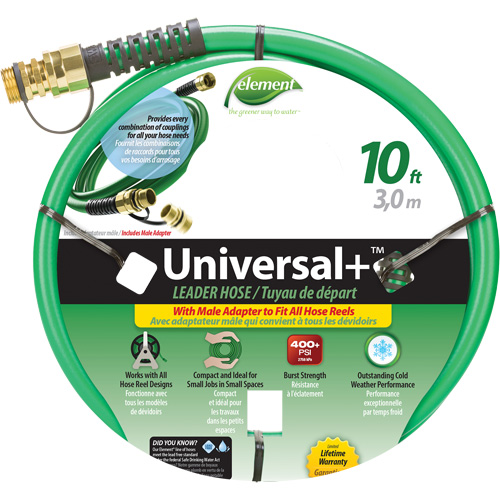 Element&reg; Universal+&reg; Leader Hose, PVC, 1/2" dia. x 10' D. Morneault & Fils