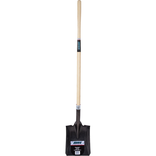 Heavy-Duty Square Shovel, Hardwood, Carbon Steel Blade, Straight Handle, 48" Long D. Morneault & Fils