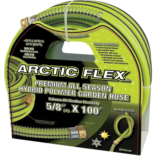 Premium Hybrid Polymer Garden Hose, PVC/Rubber, 5/8" dia. x 100' D. Morneault & Fils