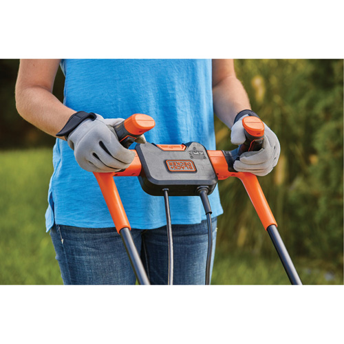 Lawn Mower with Comfort Grip Handle, Push Walk-Behind, Electric, 15" Cutting Width D. Morneault & Fils