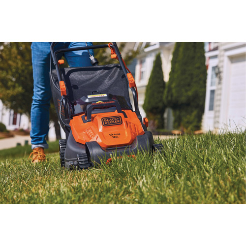 Lawn Mower with Comfort Grip Handle, Push Walk-Behind, Electric, 15" Cutting Width D. Morneault & Fils