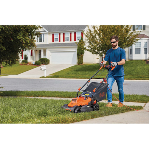Lawn Mower with Comfort Grip Handle, Push Walk-Behind, Electric, 17" Cutting Width D. Morneault & Fils