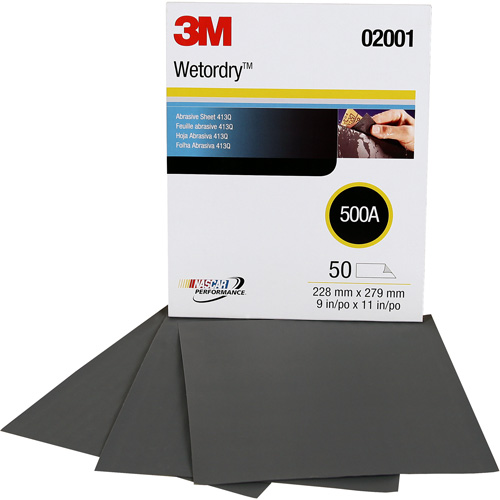 Wetordry Abrasive Sheet 411Q, 9" x11", 500 Grit, Silicon Carbide D. Morneault & Fils