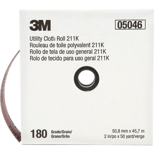 Utility Roll 211K, Aluminum Oxide, 2" W x 150' L, 180 Grit D. Morneault & Fils