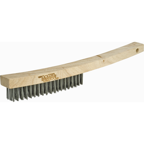 Brosse &agrave; r&eacute;curer industrielle &agrave; manche long, Acier inoxydable, 4 x 19 rangs de fils, Longueur 10-1/4" D. Morneault & Fils