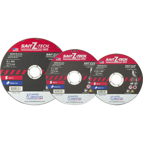 Disque de coupe Ztech, 7" x 0,045", Arbre de 5/8", Type 1, Zirconium, 8500 Tr/min D. Morneault & Fils