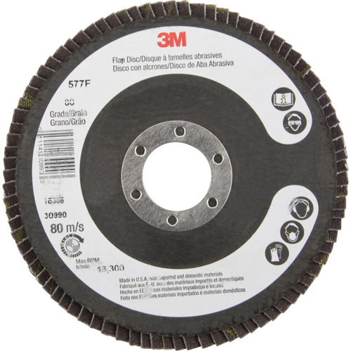 Flap Wheels - 577F Flap Discs, 4-1/2" x 7/8", Type 29, 80 Grit, Zirconium D. Morneault & Fils