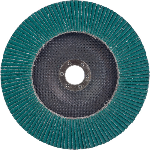 Disque &agrave; lamelles 577F, 7" x 5/8"-11, Type 27, Grain 36, Alumine de zirconium D. Morneault & Fils