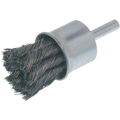 Economy Knot Wire End Brush, 1" Dia., 0.014 Wire Dia., 1/4" Shank D. Morneault & Fils